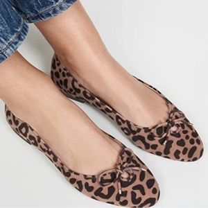 Stuart Weitzman GABBY Cheetah Print Suede Ballerina Flats